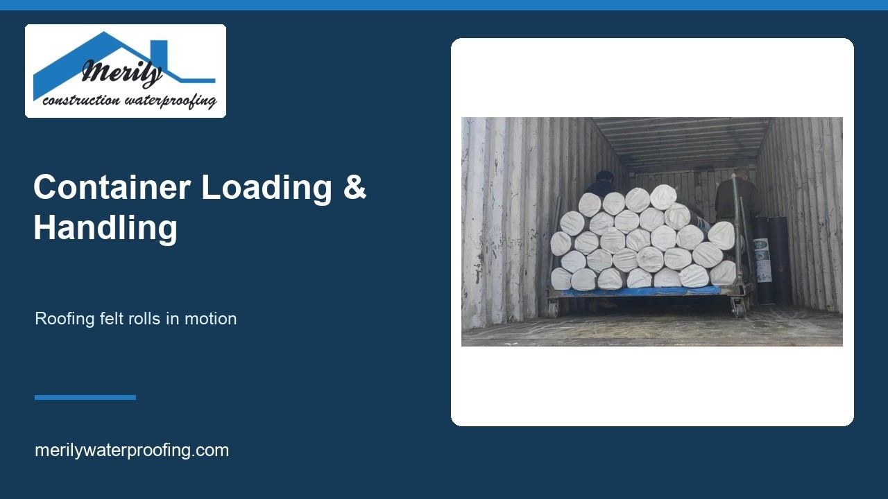 Asphalt Roofing Felt Container Loading & Export Handling | Merily - YouTube