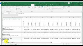 Condo Construction Cash Flow Analysis in Excel
