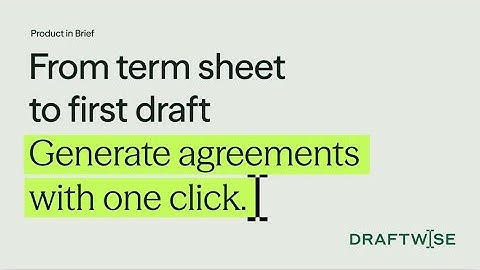 Product in Brief: From Term Sheet to First Draft