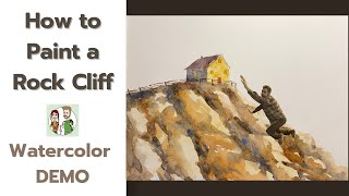 How to Paint a Rock Cliff in Watercolor by Always Wandering Art