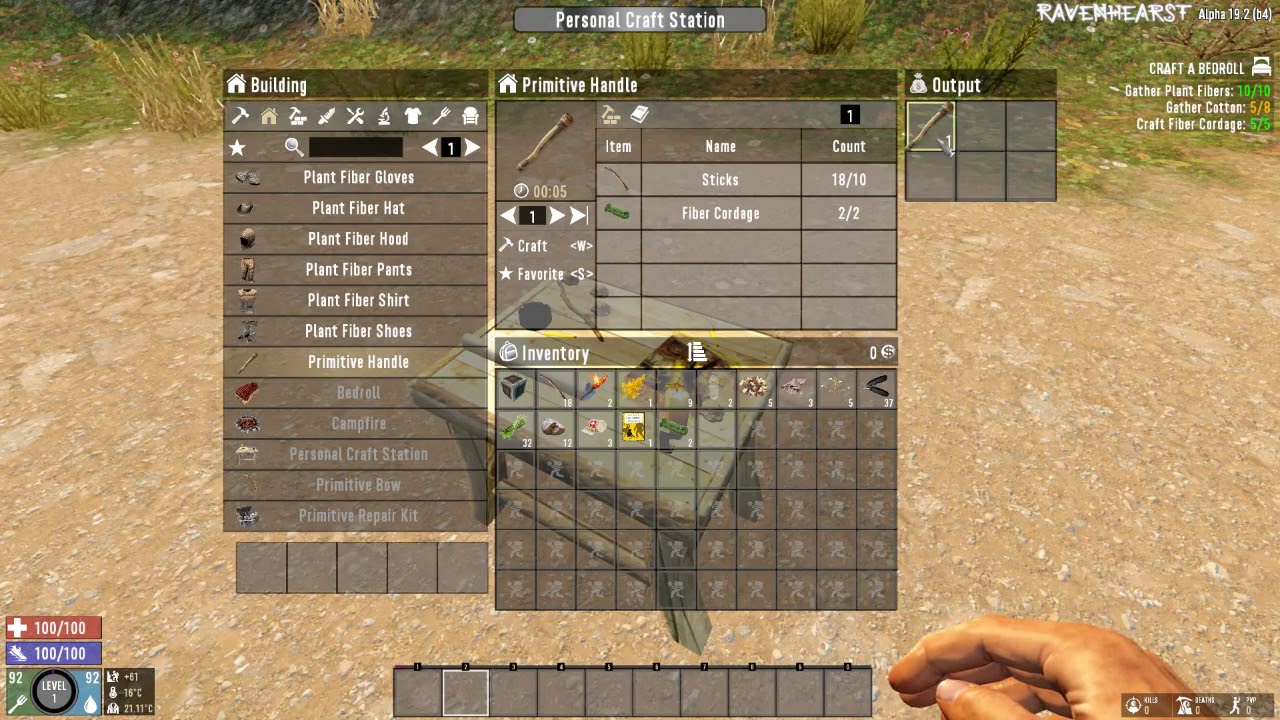 ActiveIngredients Modlet Demo - Making a stone axe in Ravenhearst