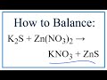 Balancing Chemical Reactions and Precipitates