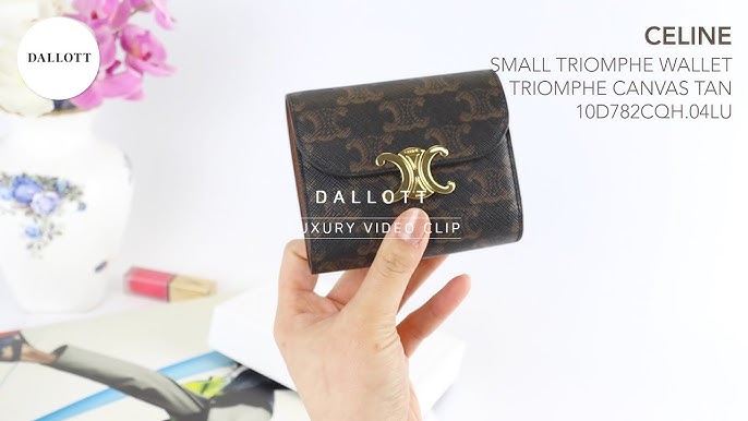 TRIOMPHE COMPACT WALLET IN TRIOMPHE CANVAS - TAN