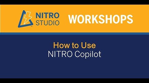 NITRO Studio Workshop: How to Use NITRO Copilot