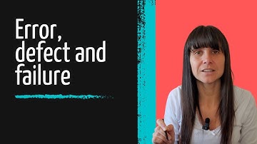 Differences among error, defect and failure