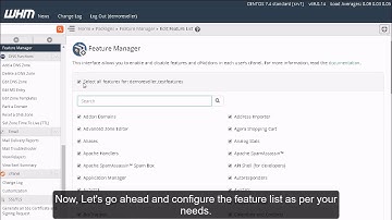 Web Host Manager - Using the Feature Manager