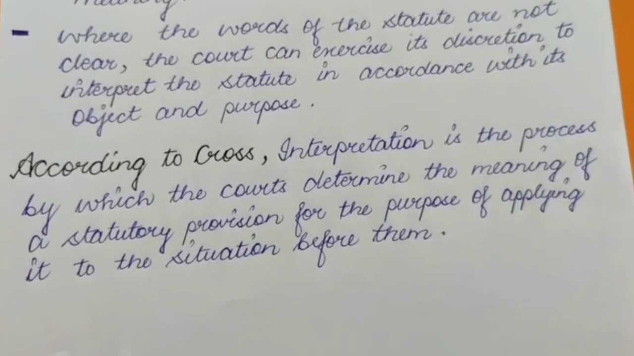 Meaning of interpretation of statues and their scope YouTube