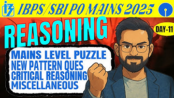 IBPS & SBI PO Mains Reasoning| Puzzle,New Pattern Que,Miscellaneous,Critical Reasoning Sanjay Sir