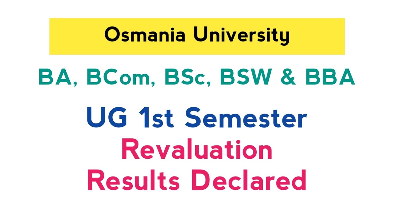 Revaluation Results Out | UG 1stSemester | February-2023 | OU