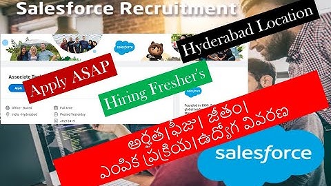 Salesforce Hiring Associate technical Support Engineer