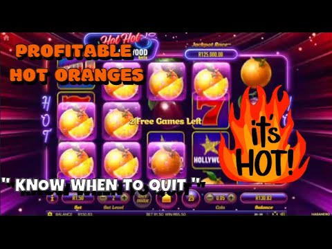 HOT HOT HOLLYWOOD (FRUIT SLOT) HOT ORANGES NICE WIN(sometimes you got to hit small run fast LOL)