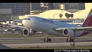 Iberia Airlines Airbus A330-200 Ec-Mnk Takeoff From Los Angeles Laxklax