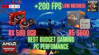 RX 580 + Ryzen 5 3600 Fortnite Ranked FPS Benchmark test | Performance mode | Chapter 5 Season 2