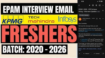 EPAM Interview Email | KPMG, Tech Mahindra, Infosys, CGI, clinisys Jobs  Apply Now