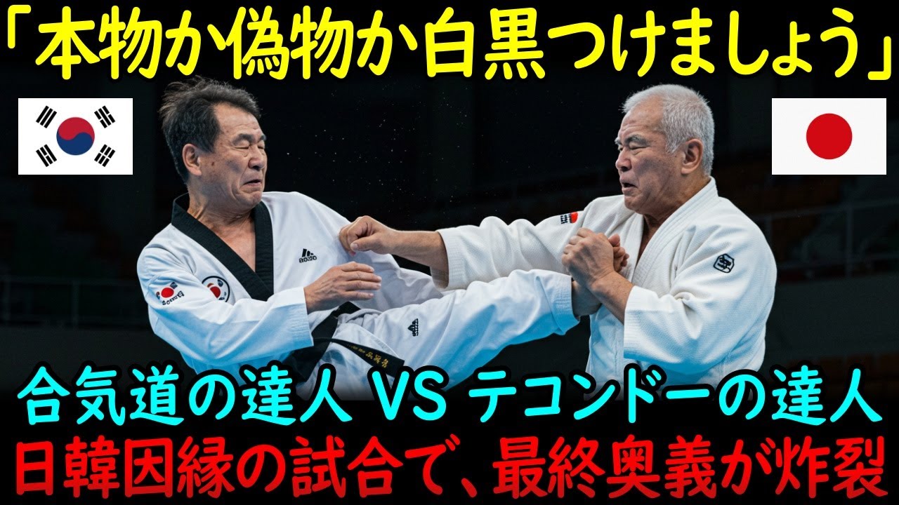 【海外の反応】「実戦で役立たない合気道など子供の習い事だ！」60歳の韓国テコンドー師範が70歳の合気道師範を侮辱…いざ試合をすると信じられない結末に…