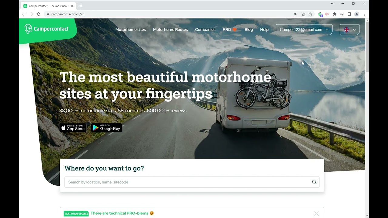 Buying Campercontact PRO on the website | Campercontact