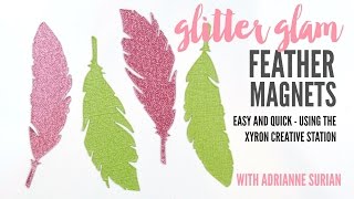 Glitter Glam Feather Magnets