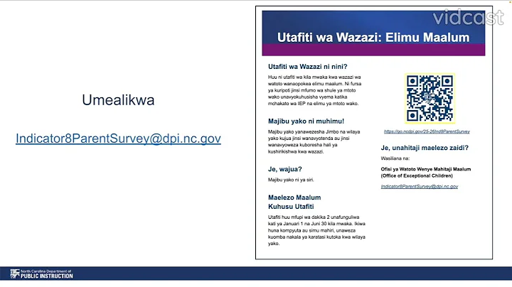 Indicator 8 Parent Survey Invitation   Swahili