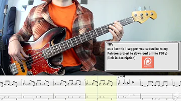 Radiohead - Creep BASS COVER + PLAY ALONG TAB + SCORE PDF