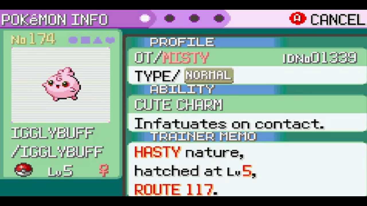 Pokemon Emerald Shiny Igglybuff Hatched