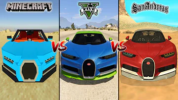 MINECRAFT BUGATTI VS GTA 5 BUGATTI VS GTA SAN ANDREAS BUGATTI  - WHICH IS BEST?