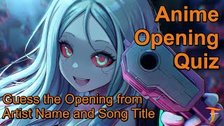 Anime Opening Quiz — Guess the Opening from Artist Name and Song Title (50+5) #3