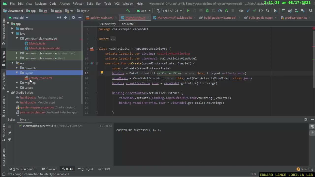 【ANDROID STUDIO】ViewModel Data Binding YouTube