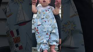 Baby boy overalls memade #sewing #boymom #babyclothes #sailboats #sewing #diy #janomemakes #genzsew