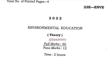 high secondary 1st year environmental education question paper 2022 H.S. 1st year AHSEC final exam