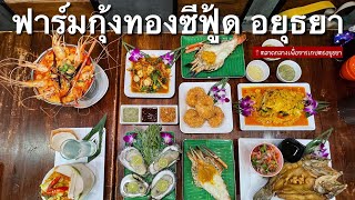 ฟาร์มกุ้งทอง ซีฟู้ด @ ตลาดกลางเพื่อการเกษตรอยุธยา / กุ้งแม่น้ำเผา หัวมันกุ้งฉ่ำๆ