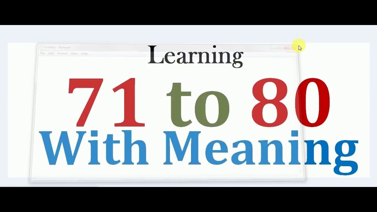 Learning 71 To 80 Numbers Name YouTube Learning 71 To 80 Numbers Name YouTube