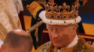 Prince Harry observes the coronation as Prince William swears loyalty to King Charles.