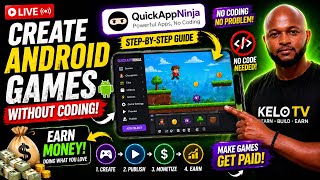 Create Android Games Without Coding & Earn Money (QuickAppNinja Full Tutorial)