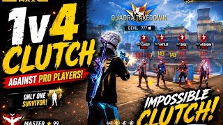 Cs rank op 1v4 clutch against pro players 😤 @darkyyff #freefiremax #viralfreefirevideo