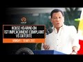 House hearing on 1st impeachment complaint vs Duterte