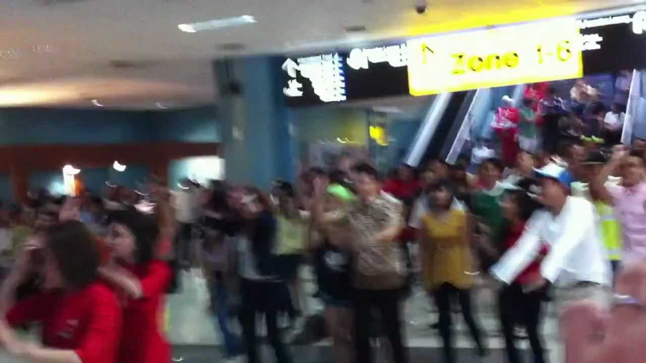 Air Asia Ad Dancing in Jakarta Airport