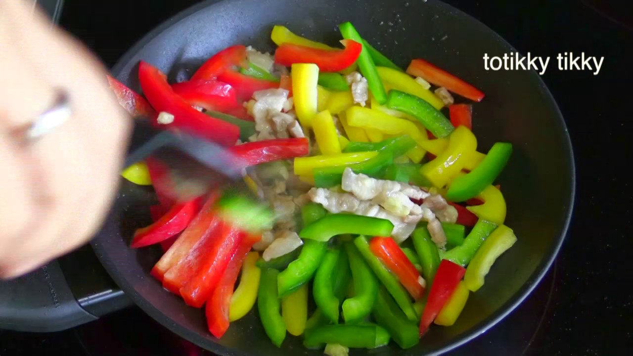 Bell Peppers Pork and Oyster Sauce Thai Food Part 56 How to Make