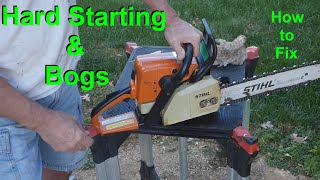 Chainsaw Hard to Start & Bogs | Runs Poorly  What To Look For & How to Fix  (Stihl Carburetor)