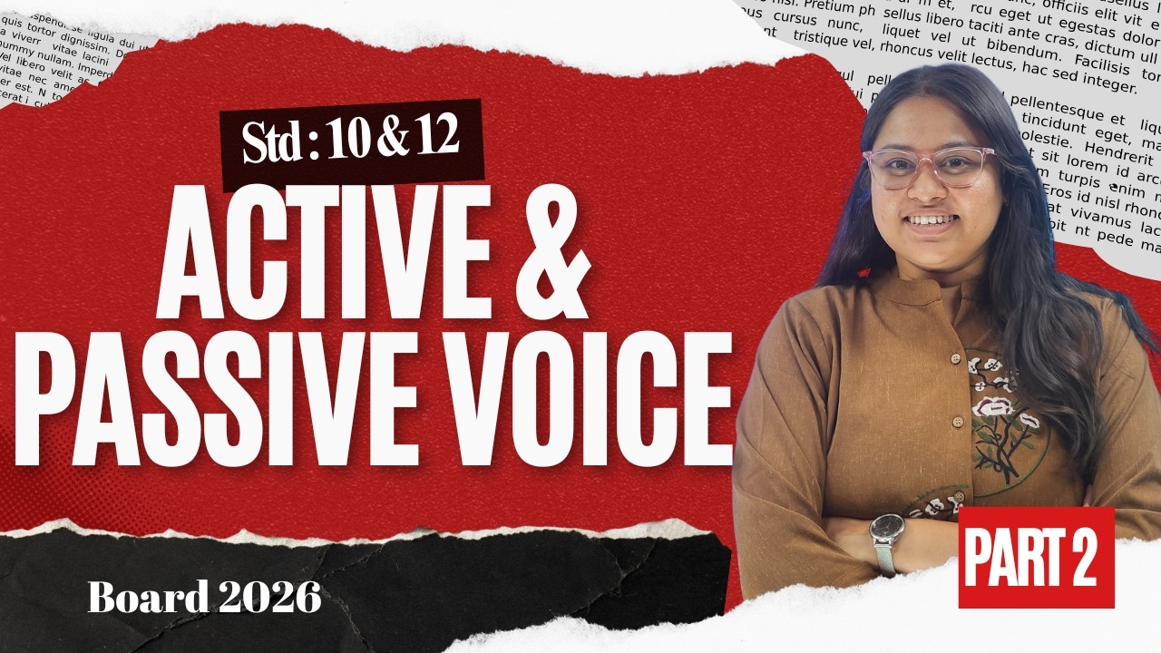 📚 Std 10 & 12 English Grammar | Active & Passive Voice (Part 2) | Board Exam 2026 Preparation