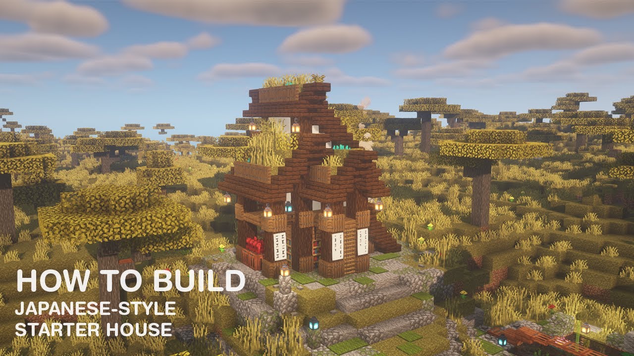 [Minecraft] How to build a Japanese-style Starter house - YouTube