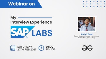 Webinar | My Interview Experience at SAP Labs