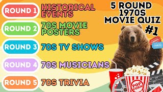 Quiz de bar dos anos 70 em 5 rodadas | Eventos históricos, pôsteres de filmes, programas de TV, m...