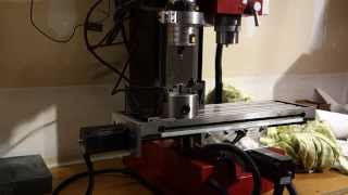 Sieg X3 Mill CNC Router Bracket in use for engraving