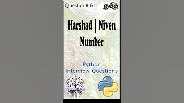 தமிழில் - Python: Harshad or Niven Number | Python Interview Questions | DE Interview Questions | DS