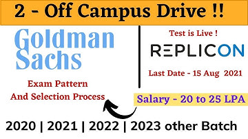 Goldman Sachs | Replicon Off campus Drive 2020 |2021| 2022 | 2023 - Selection process | How to apply