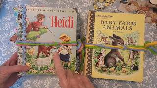 * Sold (thanks!)❤️ Flip-through Little Golden book junk journals and Baby Farm Animals and Heidi
