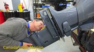 How to install the lower unit on a Yamaha Outboard motor.