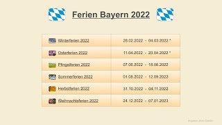 Ferien Bayern 2022 Ferien Bayern 2022