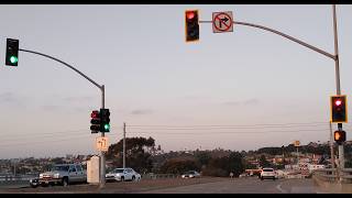 Old & New Caltrans Traffic Lights On Bridge (Tecolote Rd & I-5 North)