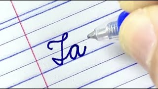 How to write capital letter T connect with small letters in Cursive writing a to z